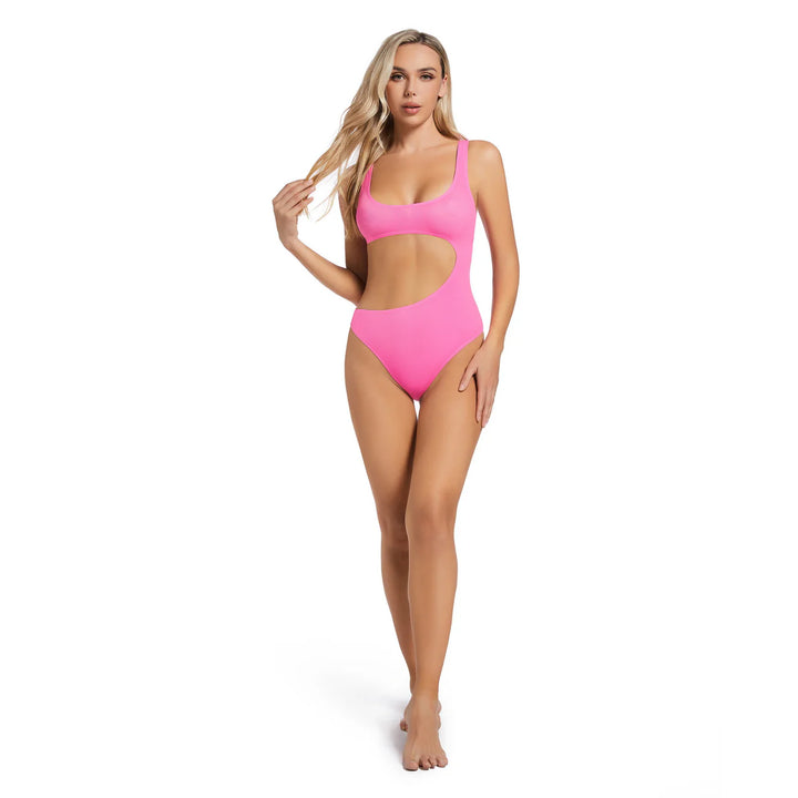 Tan Through Le Morne One Piece Swimsuit Bikini Set for Ladies in Pink - Qikini